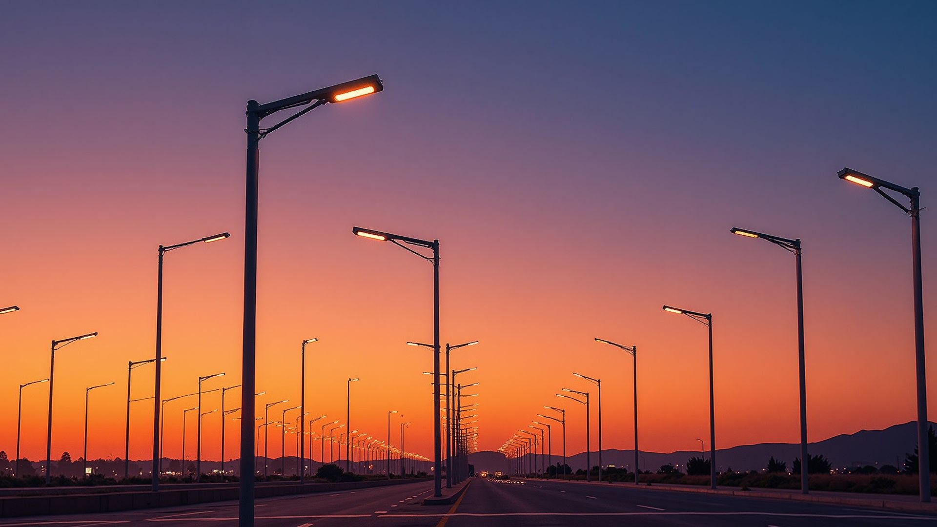 太阳能路灯夜景
